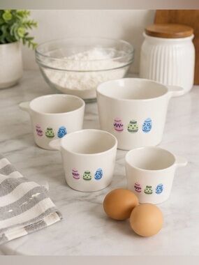 Rae Dunn Easter Measuring Cups Bunny Egg Pastel Set Spring Kitchen
